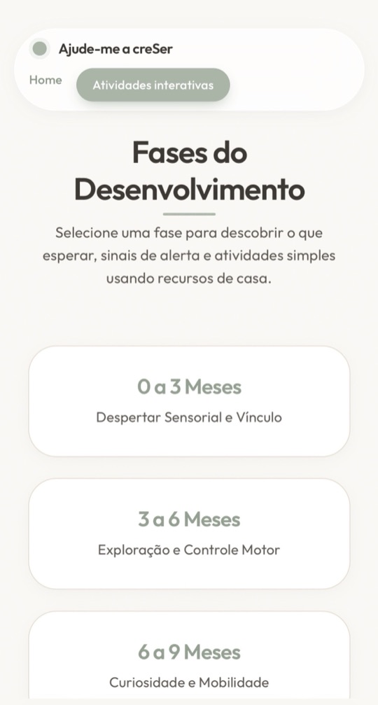 Fases do desenvolvimento de 0 a 3 anos